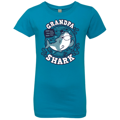 T-Shirts Turquoise / YXS Shark Family trazo - Grandpa Girls Premium T-Shirt