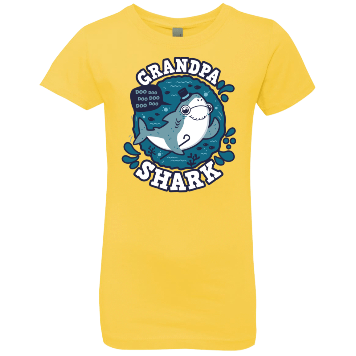 T-Shirts Vibrant Yellow / YXS Shark Family trazo - Grandpa Girls Premium T-Shirt