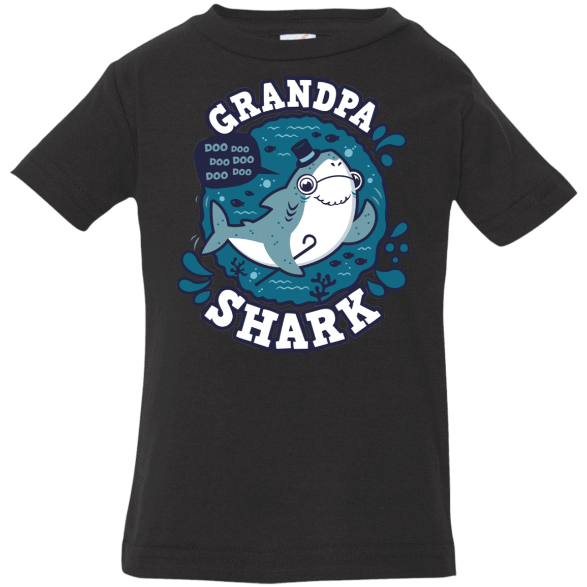 T-Shirts Black / 6 Months Shark Family trazo - Grandpa Infant Premium T-Shirt