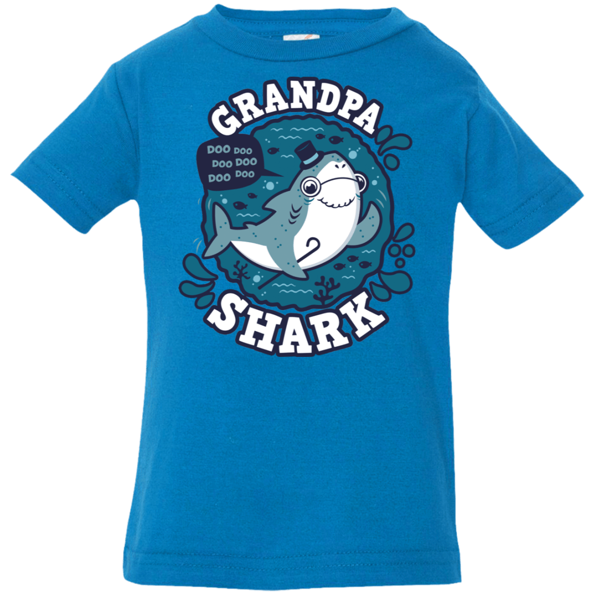 T-Shirts Cobalt / 6 Months Shark Family trazo - Grandpa Infant Premium T-Shirt