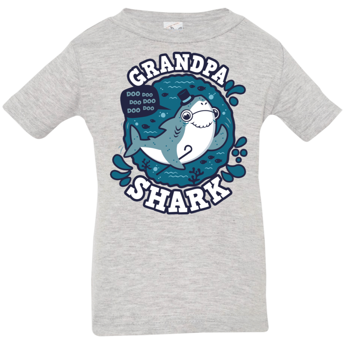 T-Shirts Heather Grey / 6 Months Shark Family trazo - Grandpa Infant Premium T-Shirt