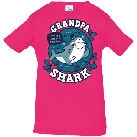 T-Shirts Hot Pink / 6 Months Shark Family trazo - Grandpa Infant Premium T-Shirt