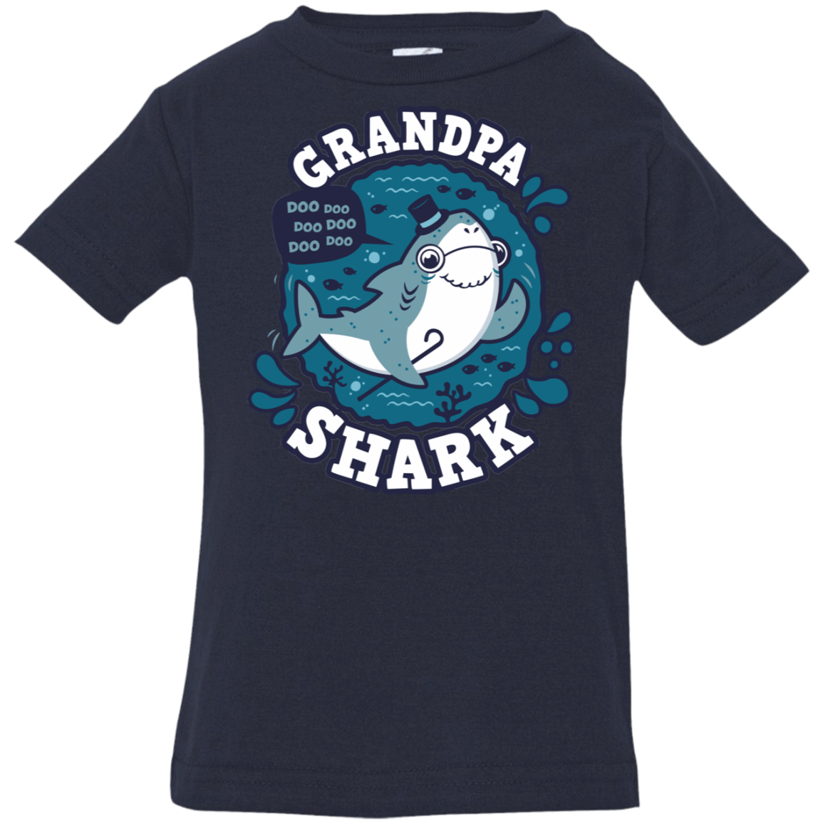 T-Shirts Navy / 6 Months Shark Family trazo - Grandpa Infant Premium T-Shirt