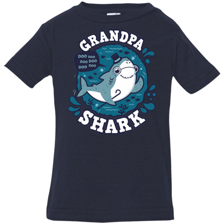 T-Shirts Navy / 6 Months Shark Family trazo - Grandpa Infant Premium T-Shirt