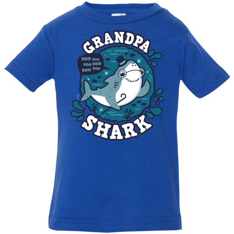 T-Shirts Royal / 6 Months Shark Family trazo - Grandpa Infant Premium T-Shirt