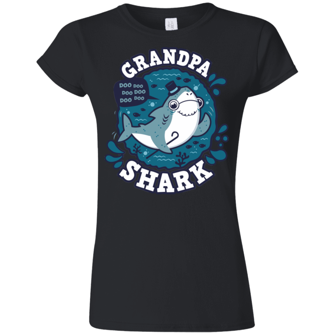 T-Shirts Black / S Shark Family trazo - Grandpa Junior Slimmer-Fit T-Shirt