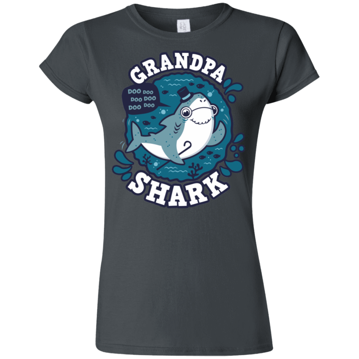 T-Shirts Charcoal / S Shark Family trazo - Grandpa Junior Slimmer-Fit T-Shirt