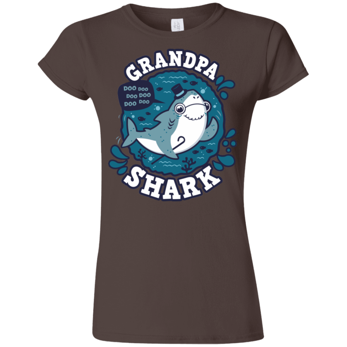 T-Shirts Dark Chocolate / S Shark Family trazo - Grandpa Junior Slimmer-Fit T-Shirt