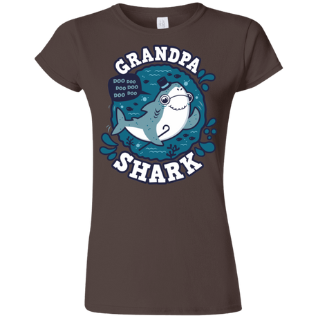 T-Shirts Dark Chocolate / S Shark Family trazo - Grandpa Junior Slimmer-Fit T-Shirt