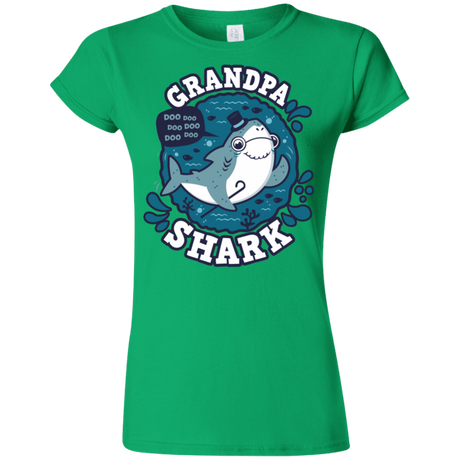 T-Shirts Irish Green / S Shark Family trazo - Grandpa Junior Slimmer-Fit T-Shirt