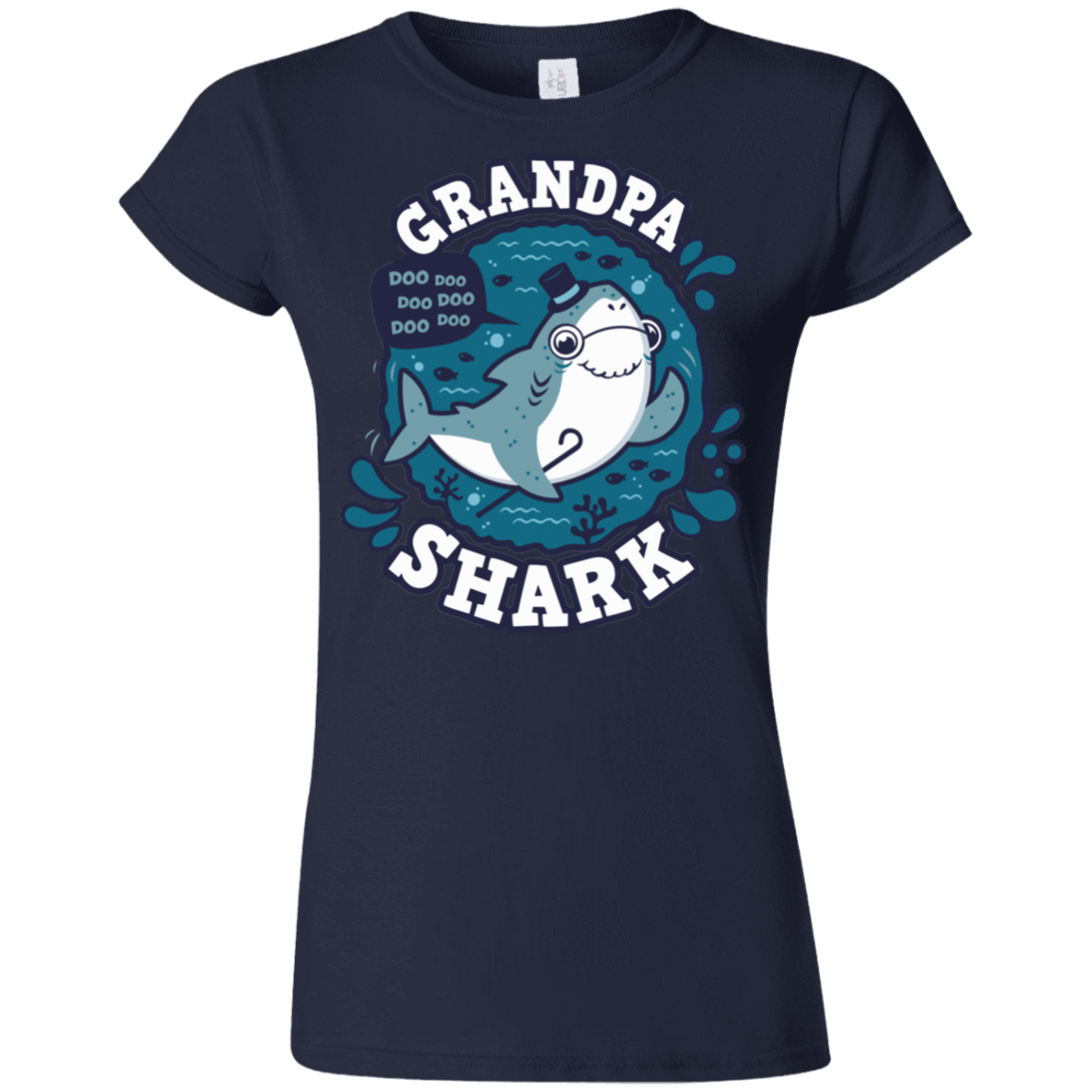 T-Shirts Navy / S Shark Family trazo - Grandpa Junior Slimmer-Fit T-Shirt