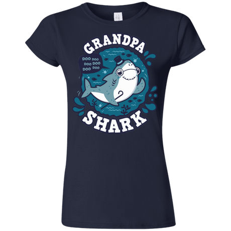 T-Shirts Navy / S Shark Family trazo - Grandpa Junior Slimmer-Fit T-Shirt