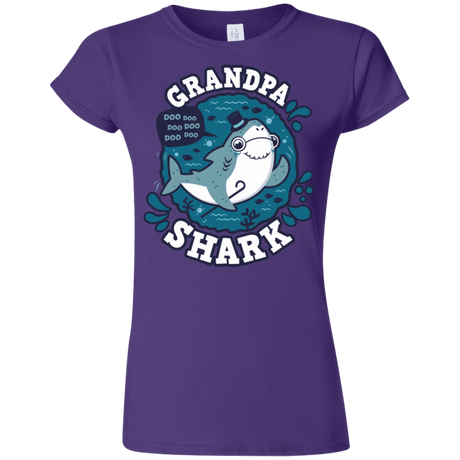 T-Shirts Purple / S Shark Family trazo - Grandpa Junior Slimmer-Fit T-Shirt