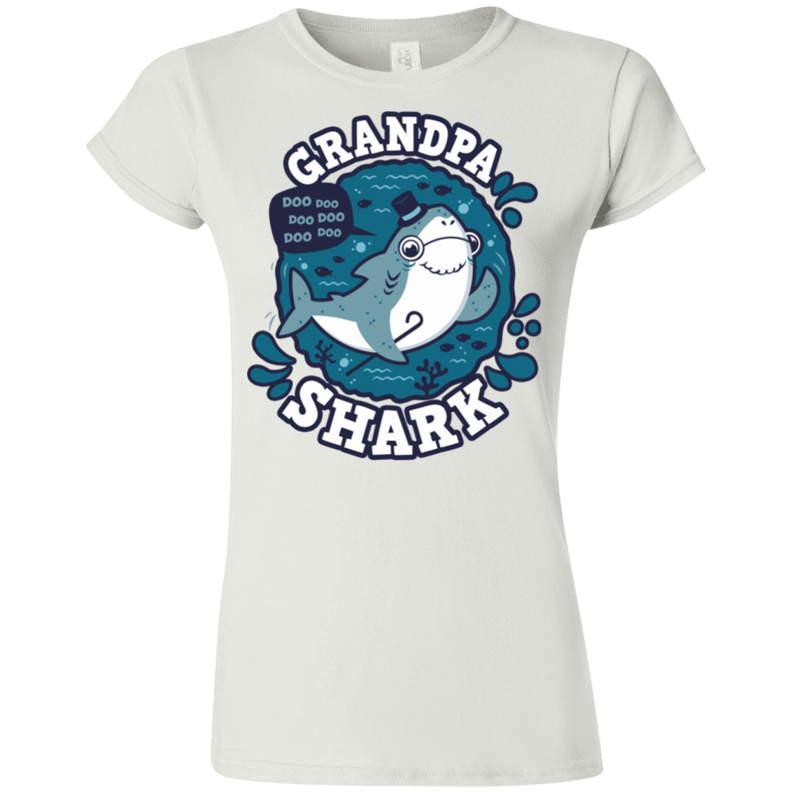 T-Shirts White / S Shark Family trazo - Grandpa Junior Slimmer-Fit T-Shirt