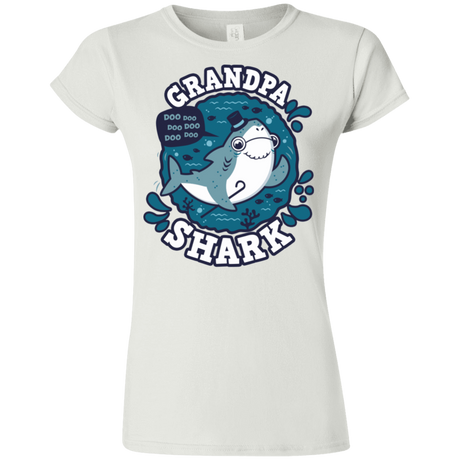 T-Shirts White / S Shark Family trazo - Grandpa Junior Slimmer-Fit T-Shirt