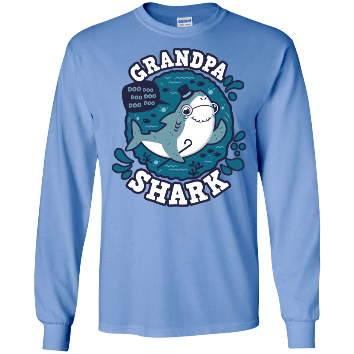 T-Shirts Carolina Blue / S Shark Family trazo - Grandpa Men's Long Sleeve T-Shirt