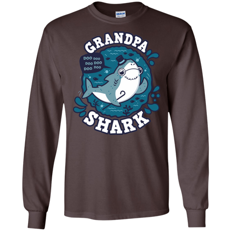 T-Shirts Dark Chocolate / S Shark Family trazo - Grandpa Men's Long Sleeve T-Shirt