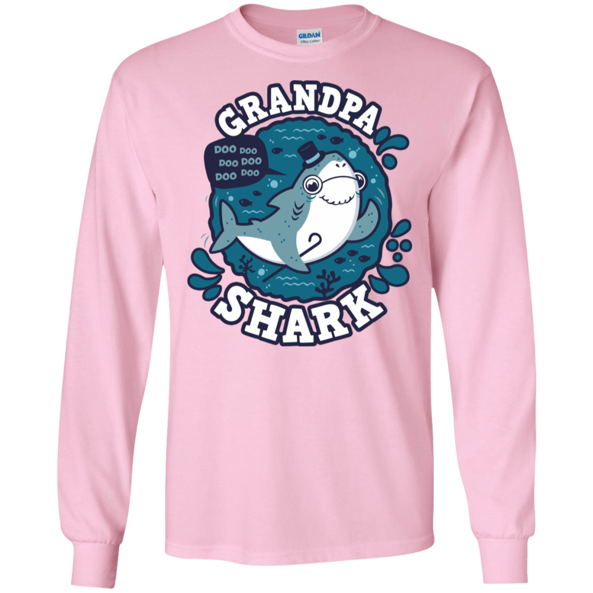 T-Shirts Light Pink / S Shark Family trazo - Grandpa Men's Long Sleeve T-Shirt