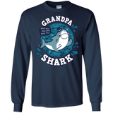 T-Shirts Navy / S Shark Family trazo - Grandpa Men's Long Sleeve T-Shirt