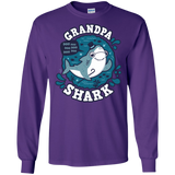 T-Shirts Purple / S Shark Family trazo - Grandpa Men's Long Sleeve T-Shirt