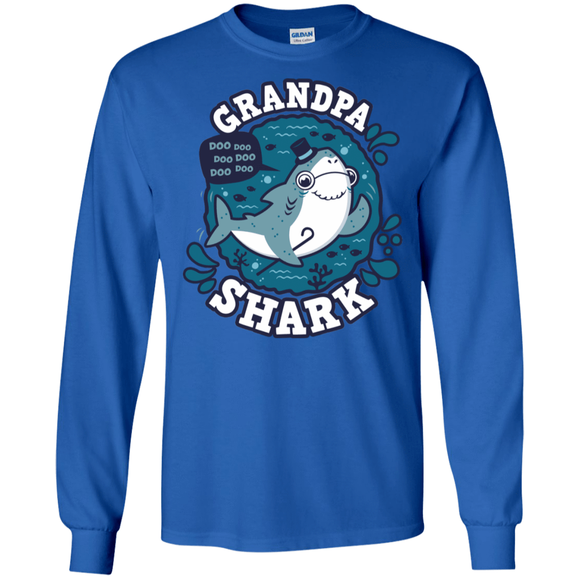 T-Shirts Royal / S Shark Family trazo - Grandpa Men's Long Sleeve T-Shirt