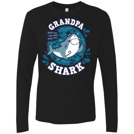 T-Shirts Black / S Shark Family trazo - Grandpa Men's Premium Long Sleeve