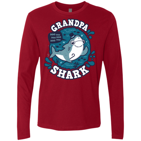 T-Shirts Cardinal / S Shark Family trazo - Grandpa Men's Premium Long Sleeve