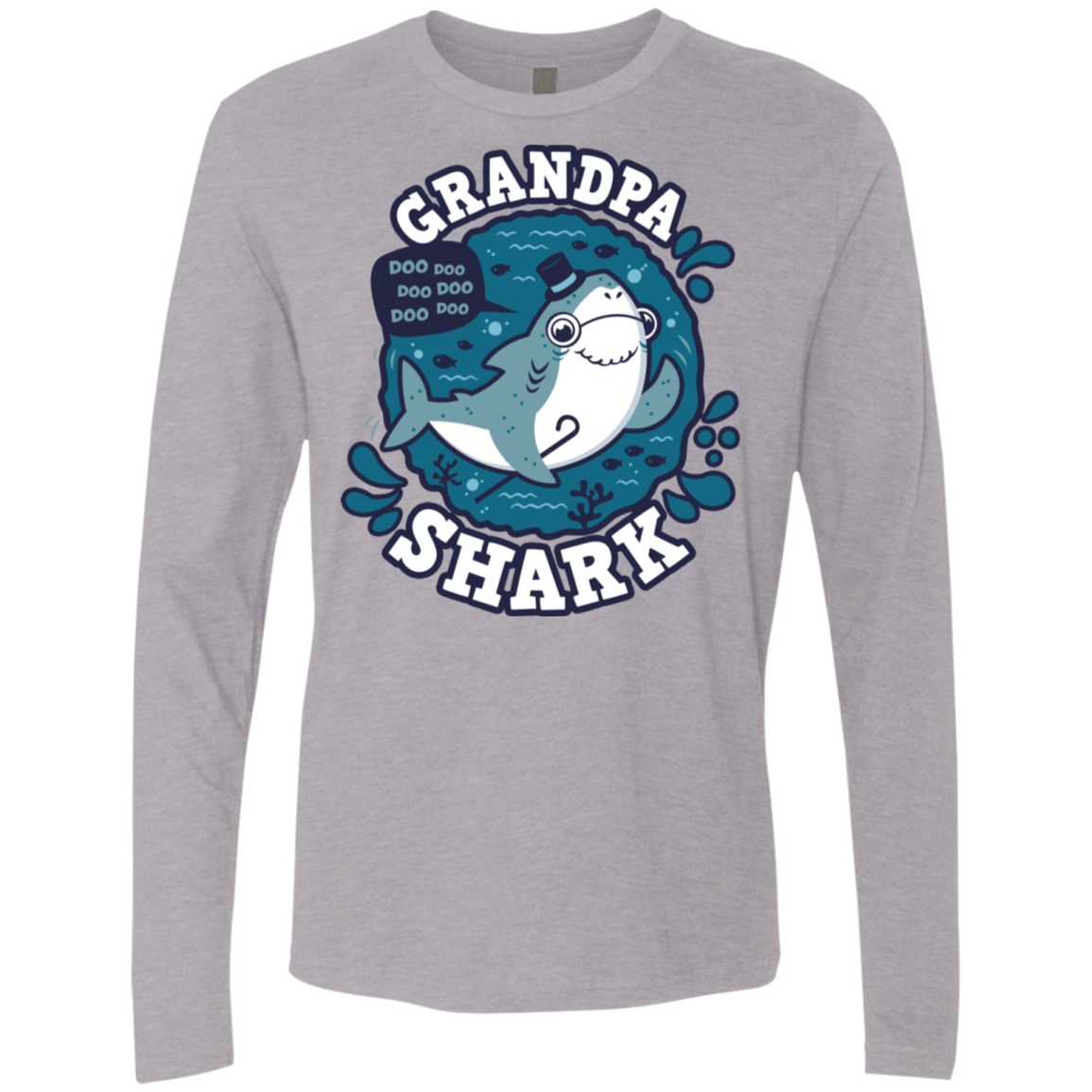 T-Shirts Heather Grey / S Shark Family trazo - Grandpa Men's Premium Long Sleeve