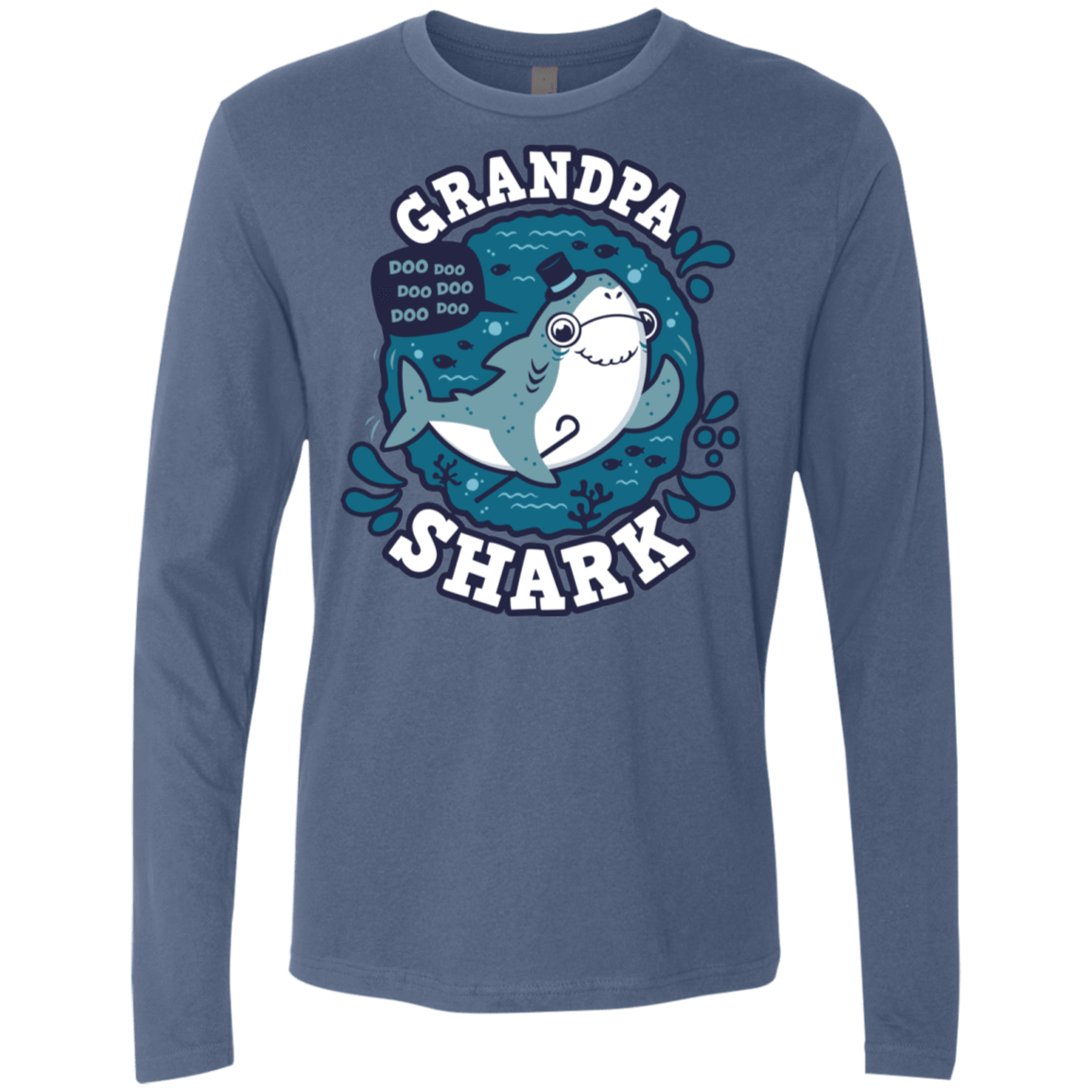 T-Shirts Indigo / S Shark Family trazo - Grandpa Men's Premium Long Sleeve