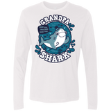 T-Shirts White / S Shark Family trazo - Grandpa Men's Premium Long Sleeve