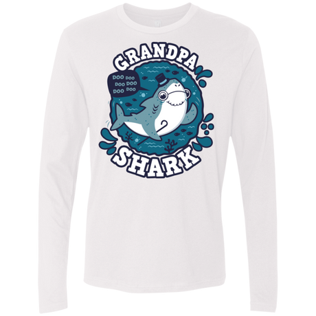 T-Shirts White / S Shark Family trazo - Grandpa Men's Premium Long Sleeve