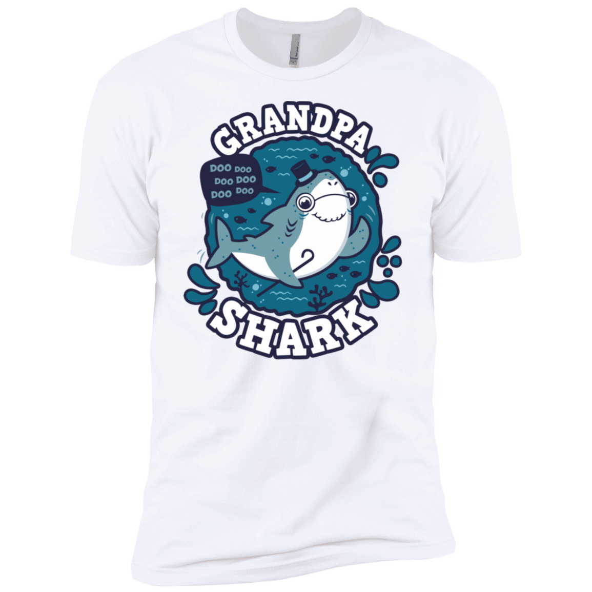T-Shirts White / X-Small Shark Family trazo - Grandpa Men's Premium T-Shirt