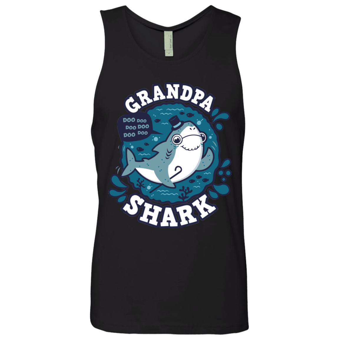 T-Shirts Black / S Shark Family trazo - Grandpa Men's Premium Tank Top