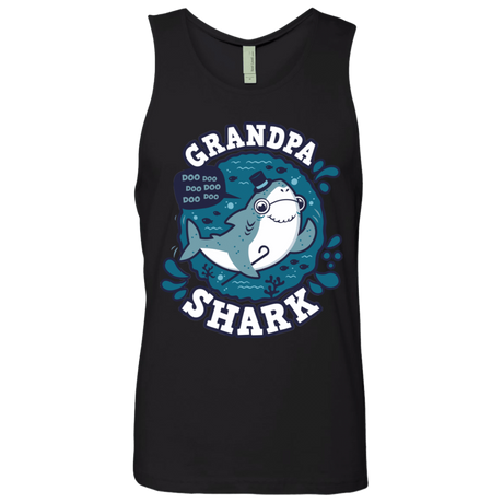 T-Shirts Black / S Shark Family trazo - Grandpa Men's Premium Tank Top