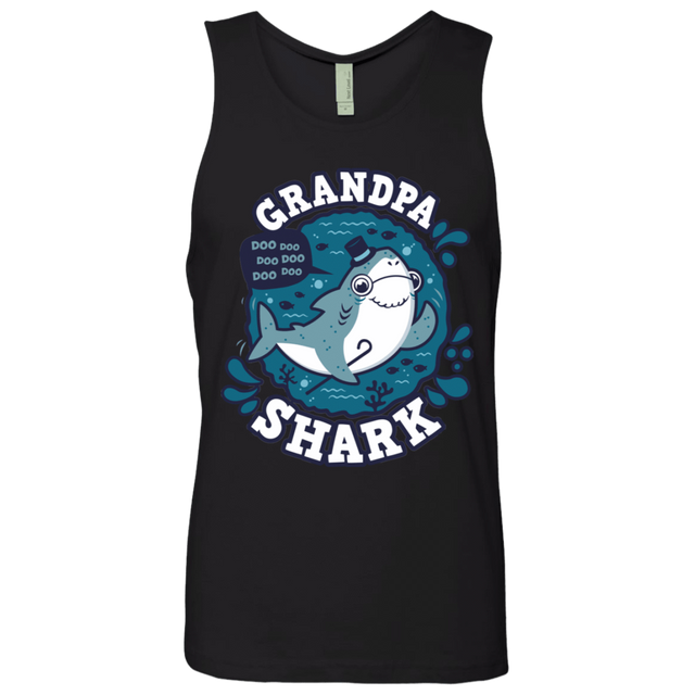 T-Shirts Black / S Shark Family trazo - Grandpa Men's Premium Tank Top