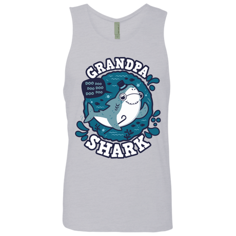 T-Shirts Heather Grey / S Shark Family trazo - Grandpa Men's Premium Tank Top