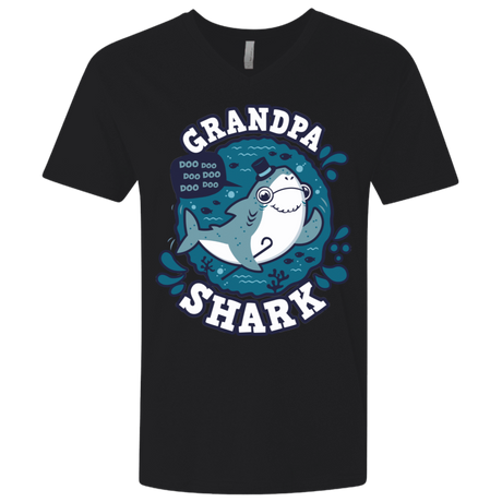 T-Shirts Black / X-Small Shark Family trazo - Grandpa Men's Premium V-Neck