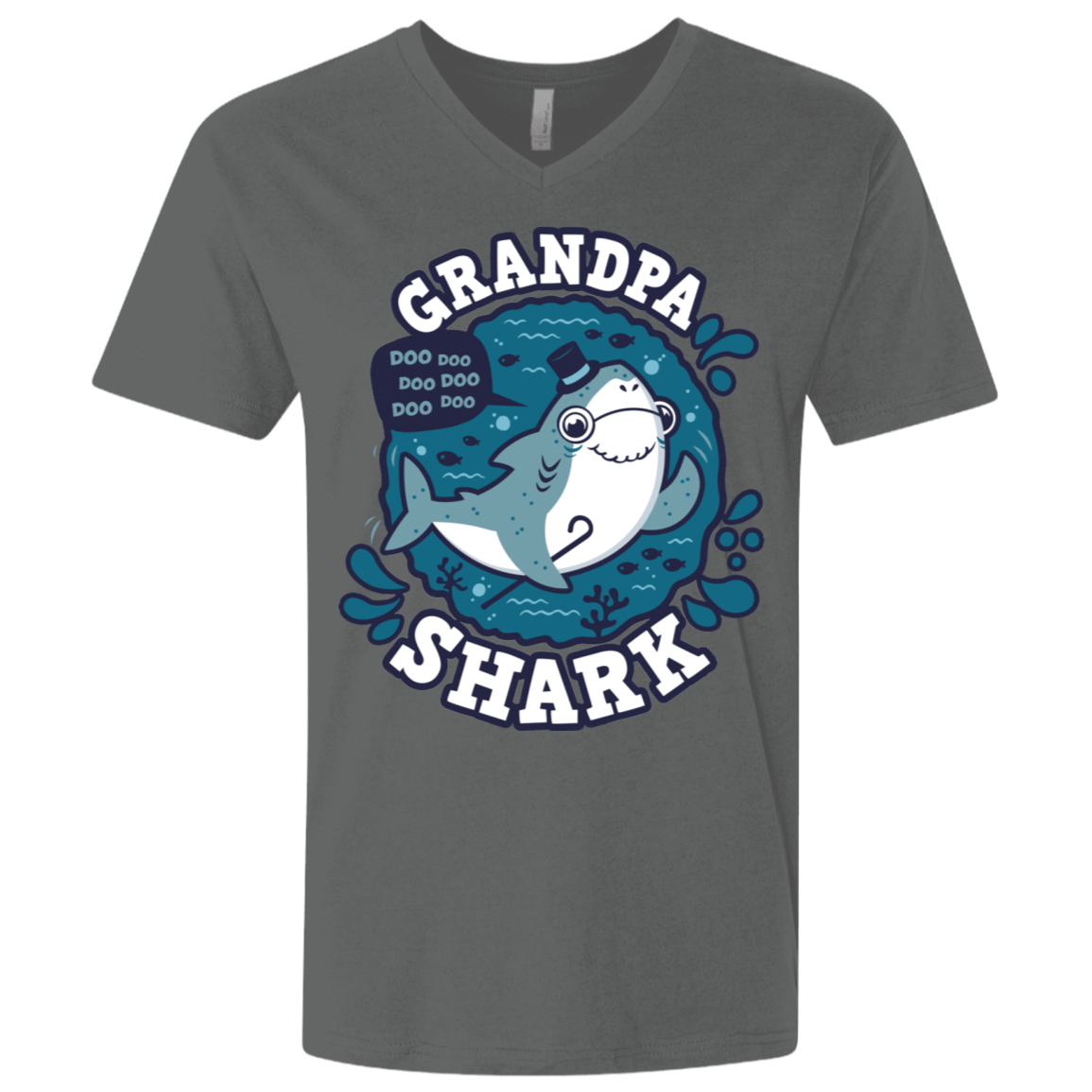 T-Shirts Heavy Metal / X-Small Shark Family trazo - Grandpa Men's Premium V-Neck