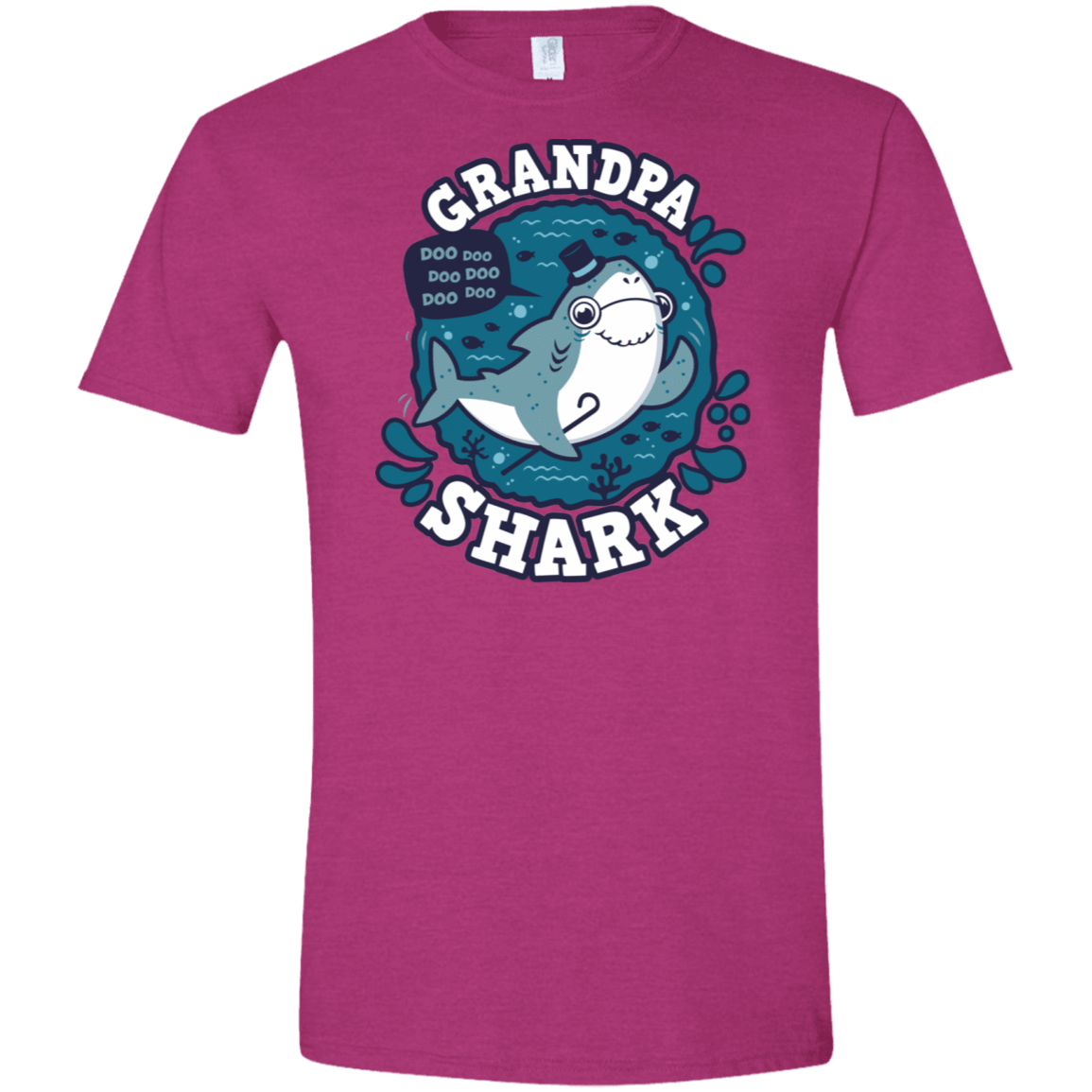 T-Shirts Antique Heliconia / S Shark Family trazo - Grandpa Men's Semi-Fitted Softstyle