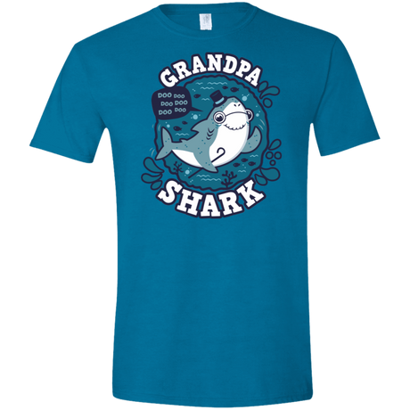 T-Shirts Antique Sapphire / S Shark Family trazo - Grandpa Men's Semi-Fitted Softstyle
