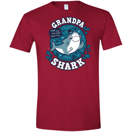 T-Shirts Cardinal Red / S Shark Family trazo - Grandpa Men's Semi-Fitted Softstyle