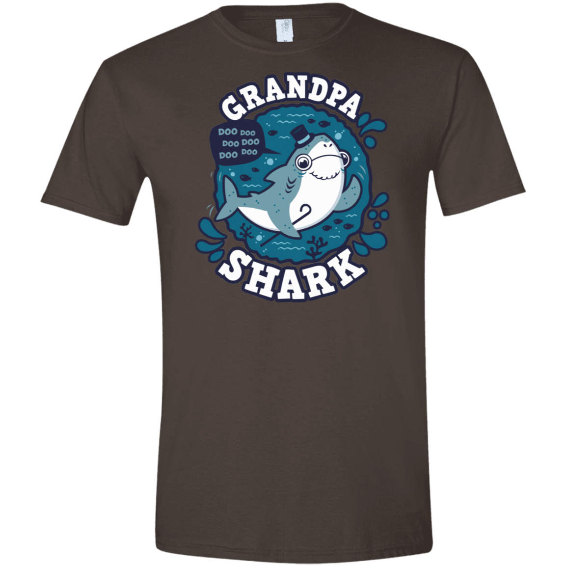 T-Shirts Dark Chocolate / S Shark Family trazo - Grandpa Men's Semi-Fitted Softstyle