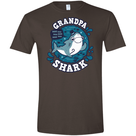 T-Shirts Dark Chocolate / S Shark Family trazo - Grandpa Men's Semi-Fitted Softstyle