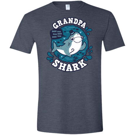 T-Shirts Heather Navy / S Shark Family trazo - Grandpa Men's Semi-Fitted Softstyle