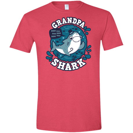 T-Shirts Heather Red / S Shark Family trazo - Grandpa Men's Semi-Fitted Softstyle