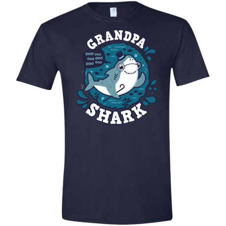 T-Shirts Navy / X-Small Shark Family trazo - Grandpa Men's Semi-Fitted Softstyle