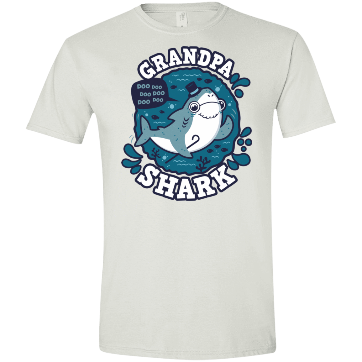 T-Shirts White / X-Small Shark Family trazo - Grandpa Men's Semi-Fitted Softstyle