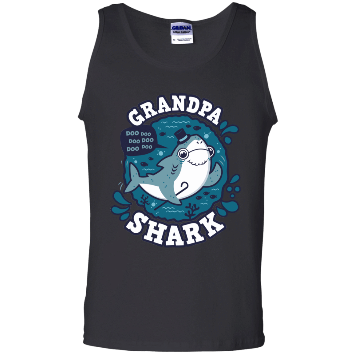 T-Shirts Black / S Shark Family trazo - Grandpa Men's Tank Top
