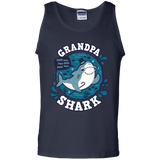 T-Shirts Navy / S Shark Family trazo - Grandpa Men's Tank Top