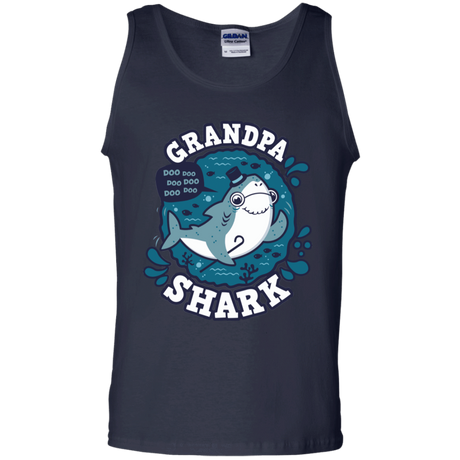 T-Shirts Navy / S Shark Family trazo - Grandpa Men's Tank Top